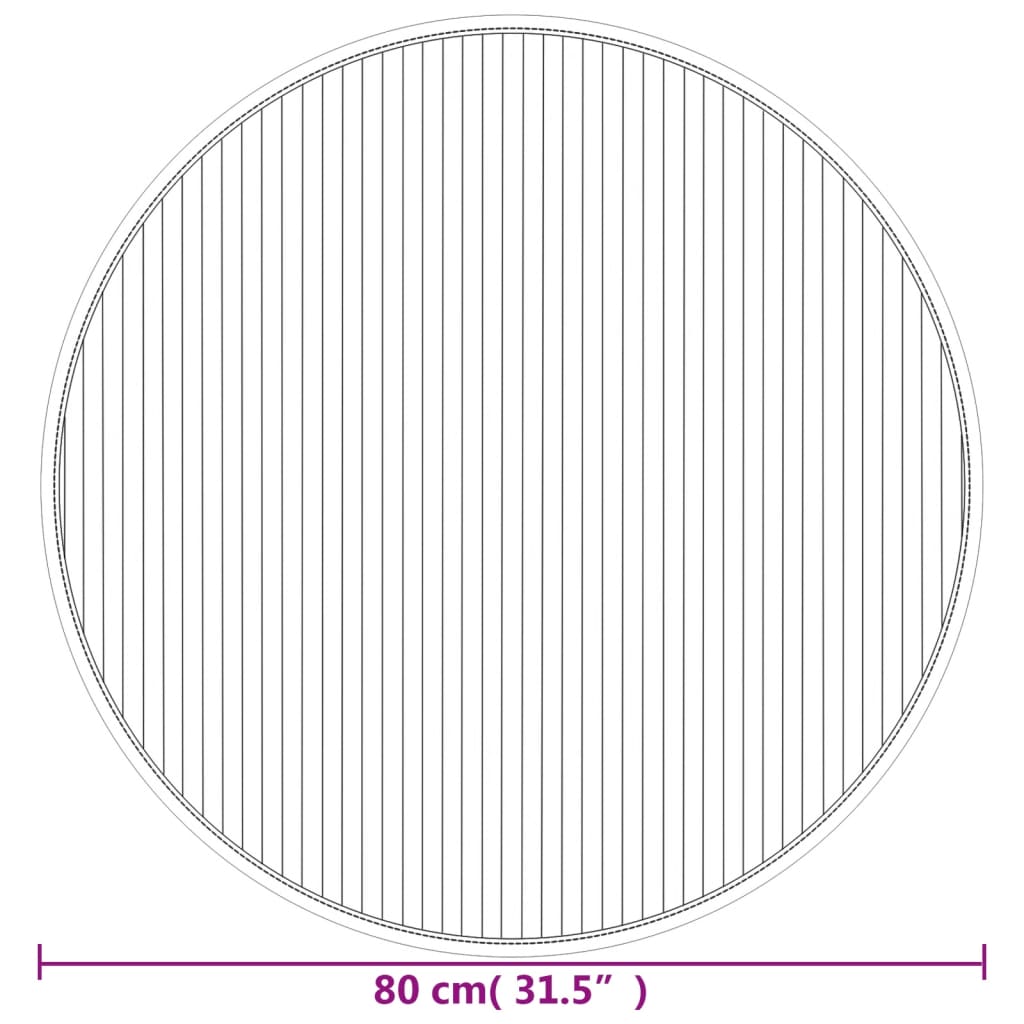 Teppich Rund Grau 80 cm Bambus