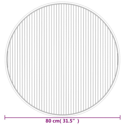 Teppich Rund Grau 80 cm Bambus