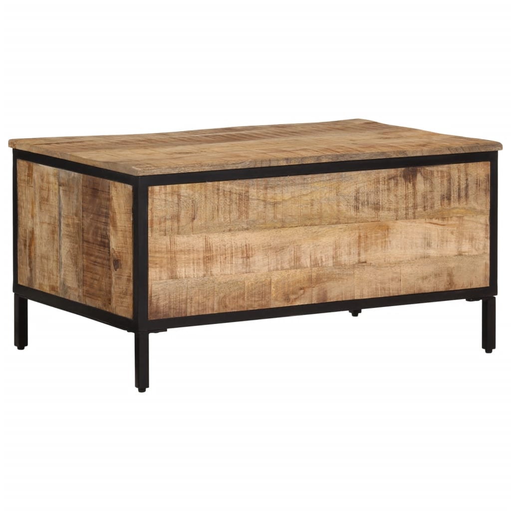 Couchtisch 80x50x40 cm Raues Massivholz Mango