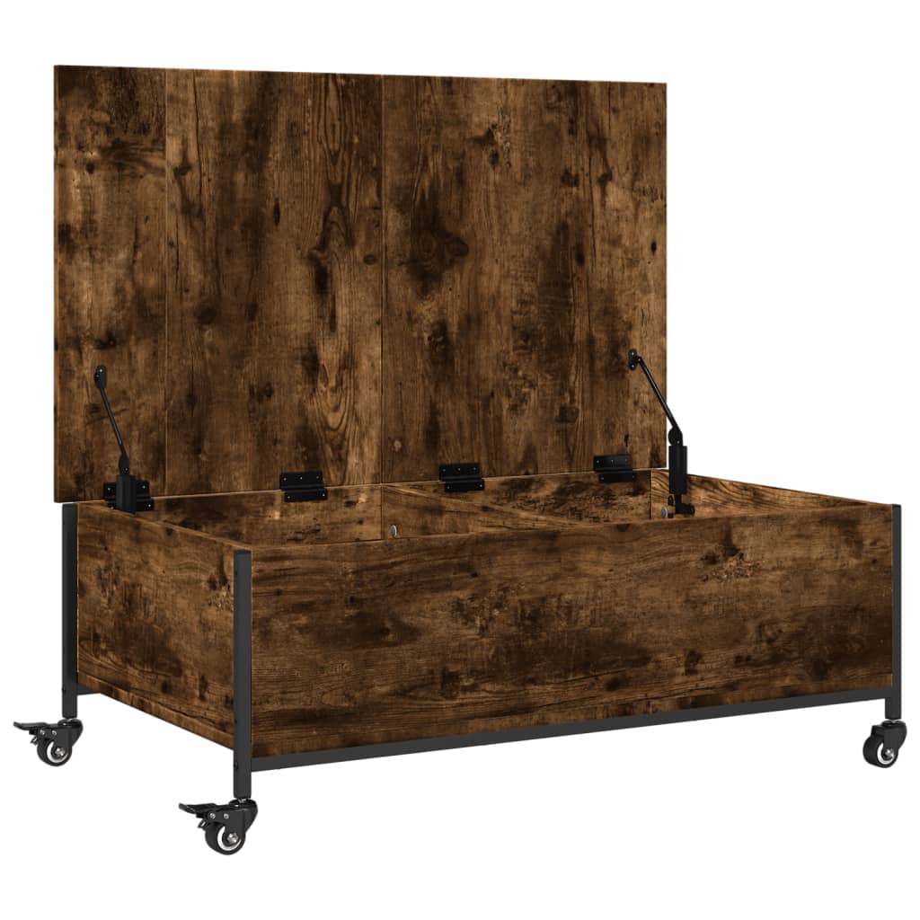 Couchtisch mit Rollen Räuchereiche 91x55x34 cm Holzwerkstoff