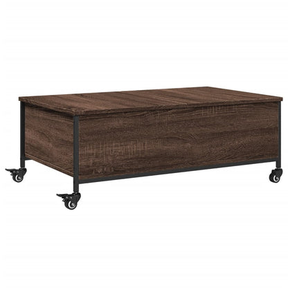 Couchtisch mit Rollen Braun Eiche 91x55x34 cm Holzwerkstoff