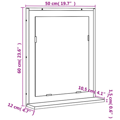 Badspiegel mit Ablage Sonoma-Eiche 50x12x60 cm Holzwerkstoff