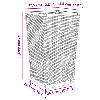 Macetas 4 uds. Gris 32,5x32,5x57 cm PP