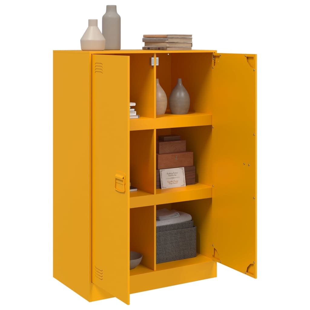 Aparador amarillo mostaza 67x39x107 cm acero