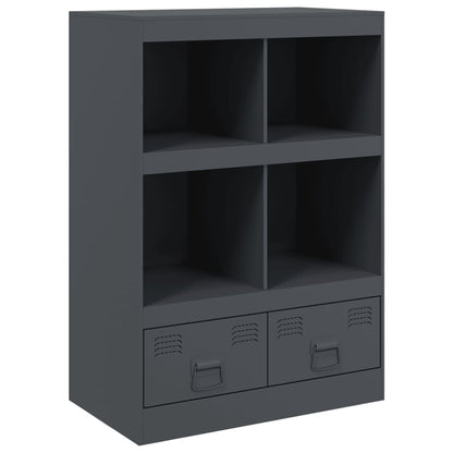 Buffet haut anthracite 67x39x95 cm en acier