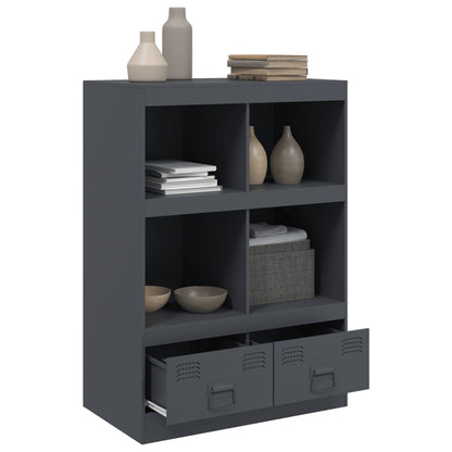 Buffet haut anthracite 67x39x95 cm en acier