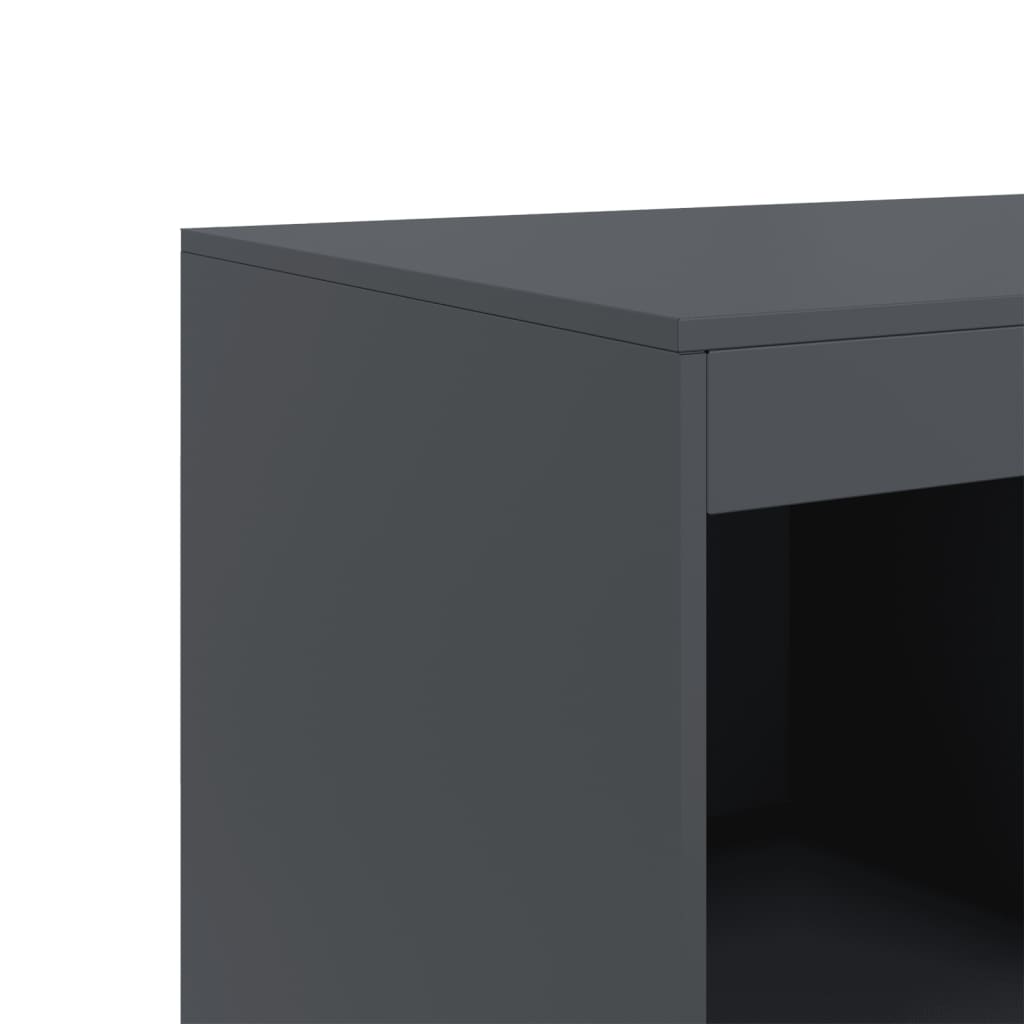 Buffet haut anthracite 67x39x95 cm en acier