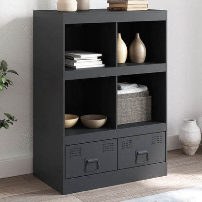 Buffet haut anthracite 67x39x95 cm en acier