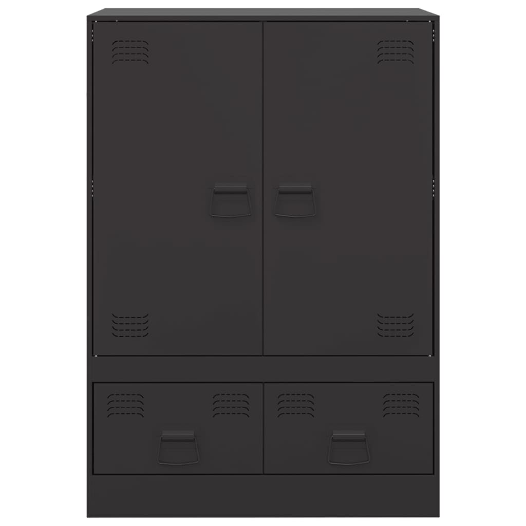 Highboard Schwarz 67x39x95 cm Stahl