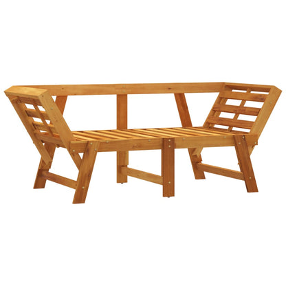 Banc de jardin avec coussins 2 en 1 en bois d'acacia massif