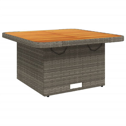 Garten-Couchtisch 80x80x71 cm Poly Rattan und Akazienholz