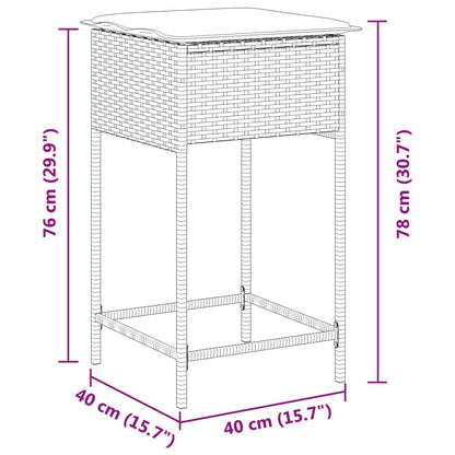 Tabourets de bar de jardin avec coussins 2 pcs Poly rotin marron