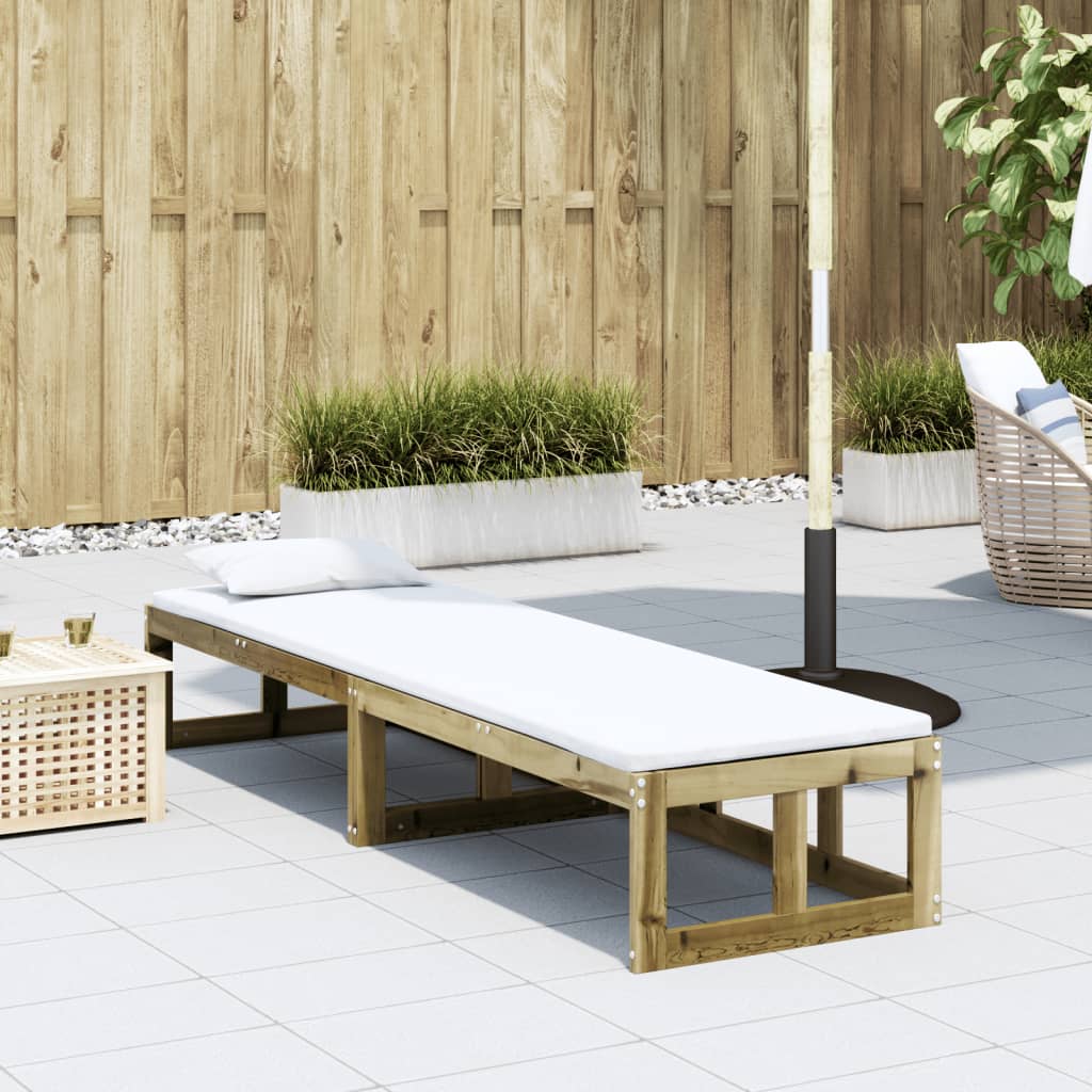 Canapé de jardin 2 en 1 extensible en bois de pin imprégné