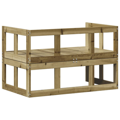 Canapé de jardin 2 en 1 extensible en bois de pin imprégné