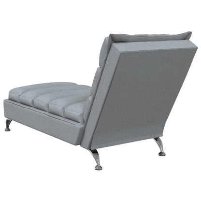 Méridienne avec coussins en tissu gris clair