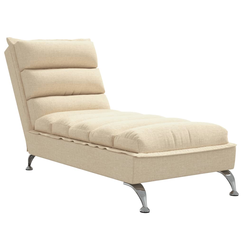 Chaise longue con cojines tela crema