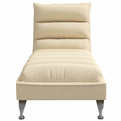 Chaise longue con cojines tela crema