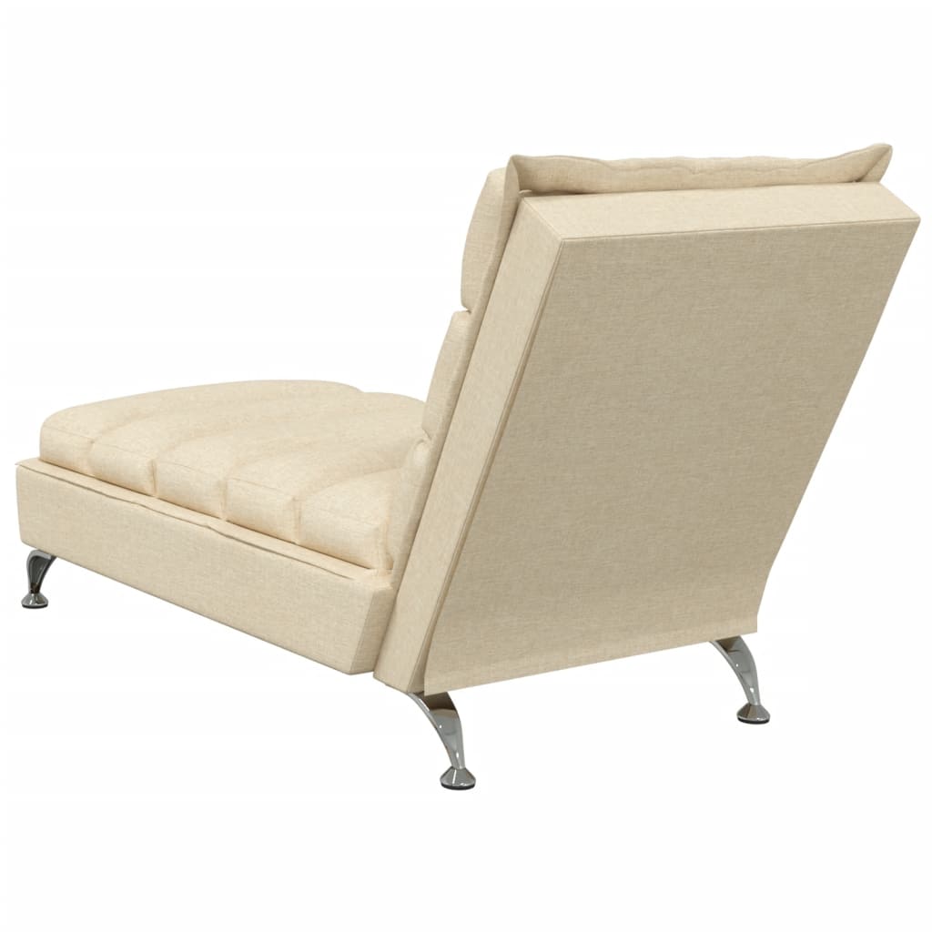 Chaise longue con cojines tela crema