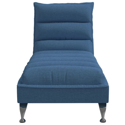 Chaise longue con cojines tela azul