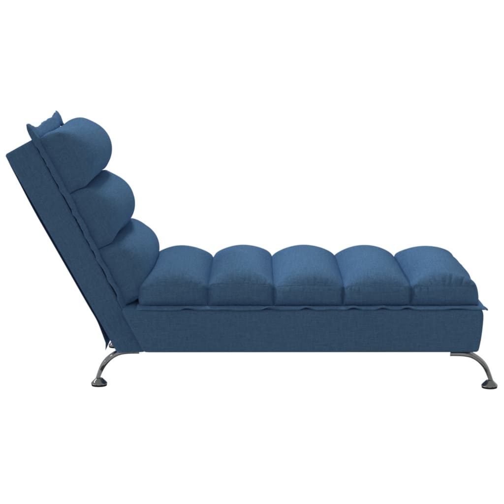 Chaise longue con cojines tela azul