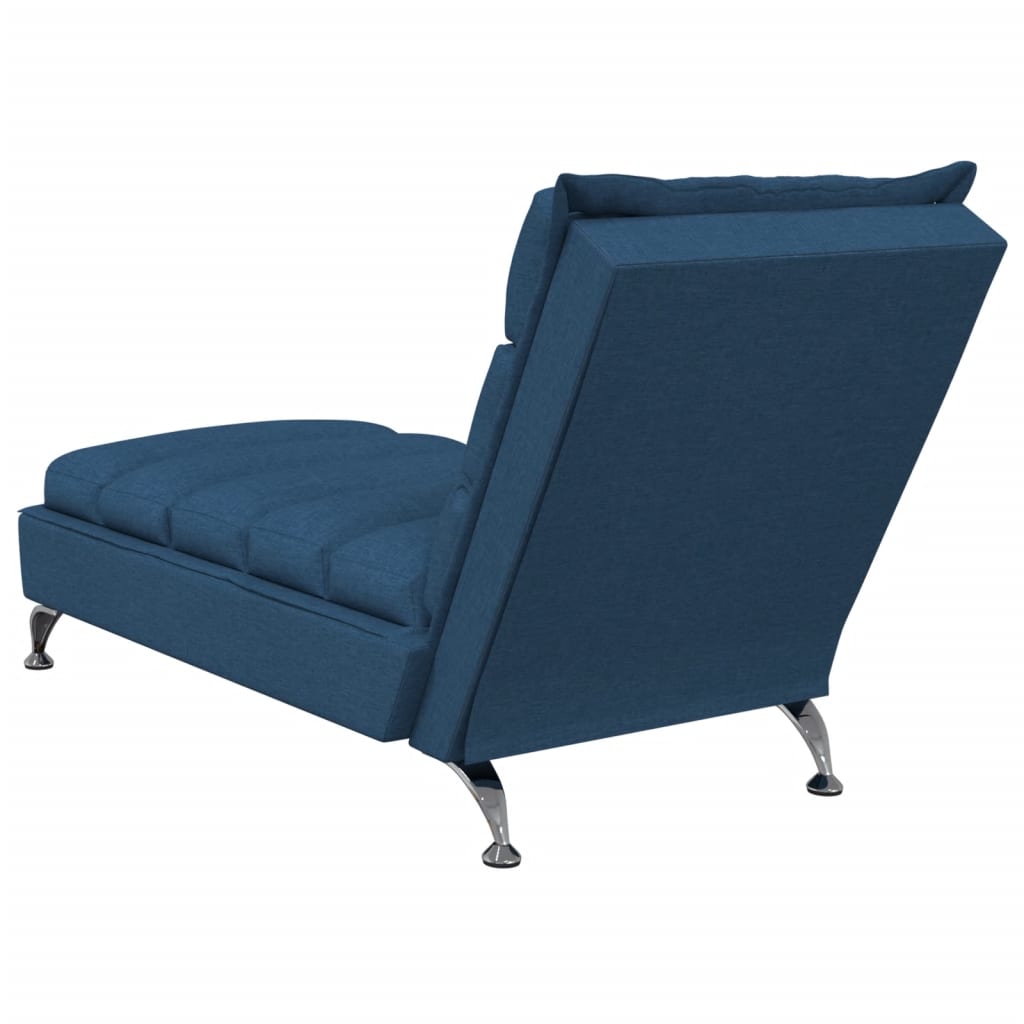 Chaise longue con cojines tela azul