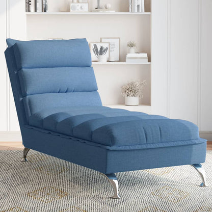 Chaise longue con cojines tela azul