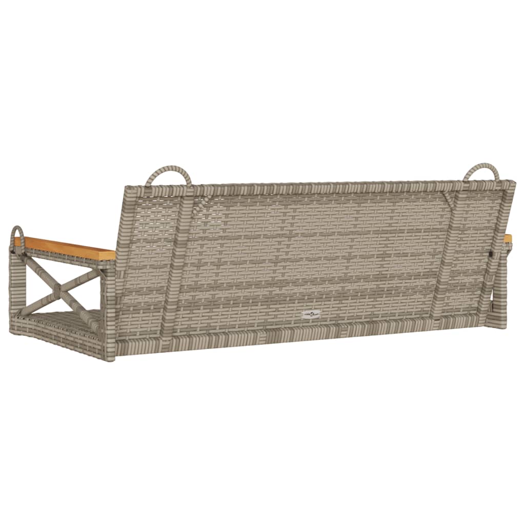 Hängebank Grau 109x62x40 cm Poly Rattan