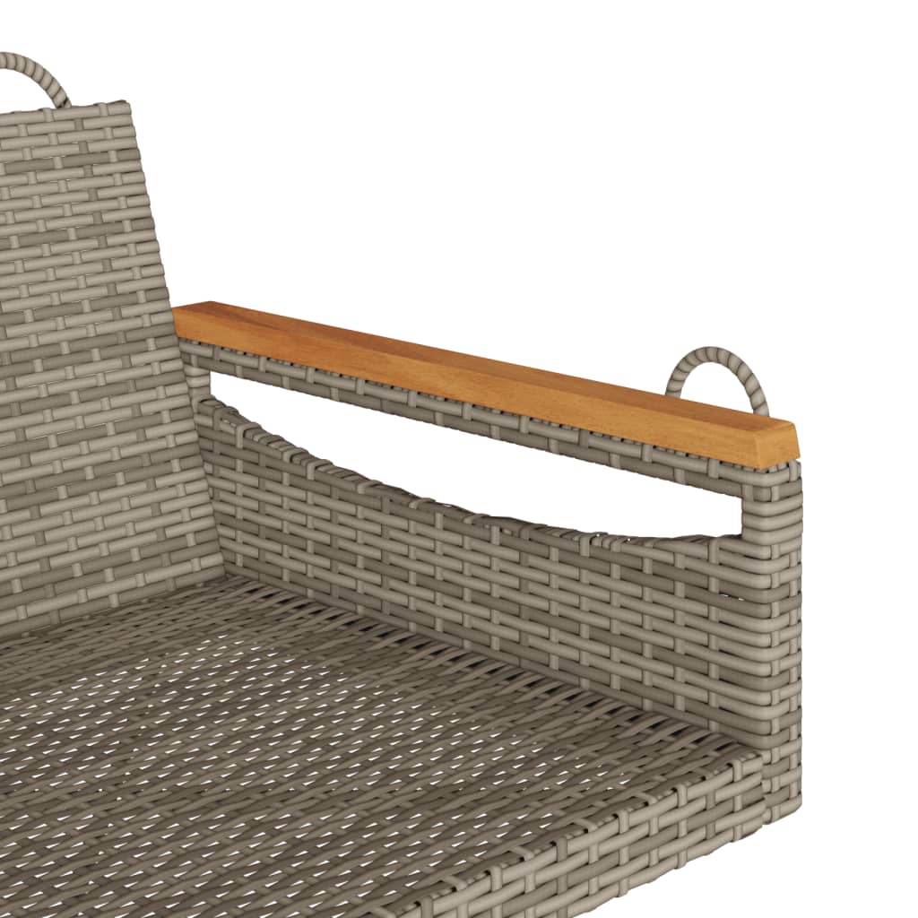 Hängesessel Grau 63x62x40 cm Poly Rattan