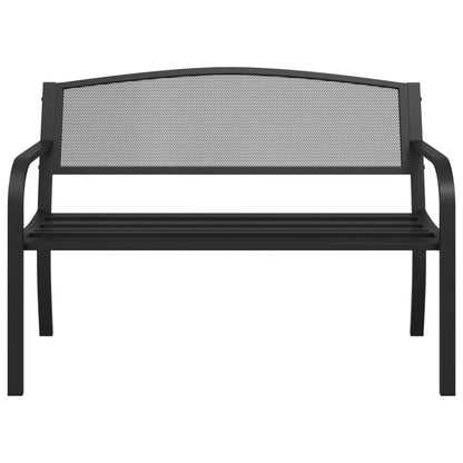 Banc de jardin 119 cm acier noir