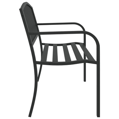 Banc de jardin 119 cm acier noir