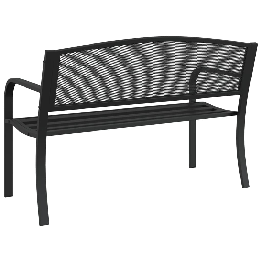 Banc de jardin 119 cm acier noir