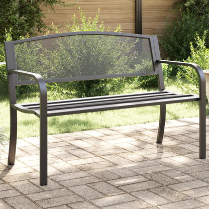 Banc de jardin 119 cm acier noir