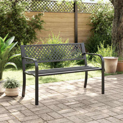 Banc de jardin 119 cm acier noir