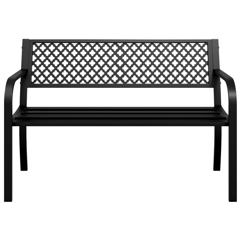 Banc de jardin 119 cm acier noir