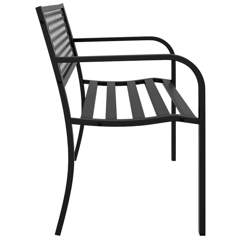 Banc de jardin 119 cm acier noir