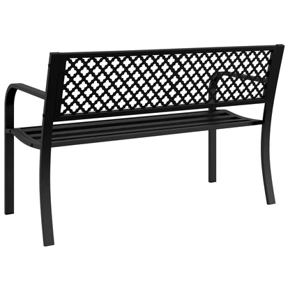 Banc de jardin 119 cm acier noir