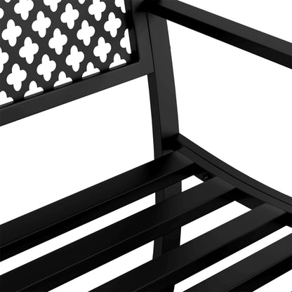 Banc de jardin 119 cm acier noir