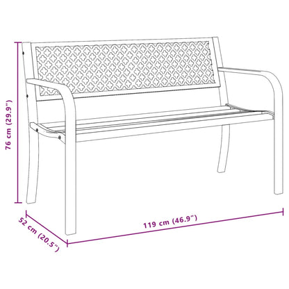 Banc de jardin 119 cm acier noir