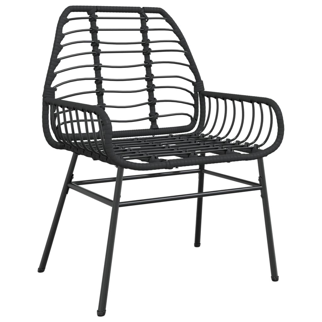 Gartenstühle 2 Stk. Schwarz Poly Rattan