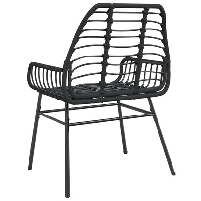 Gartenstühle 2 Stk. Schwarz Poly Rattan