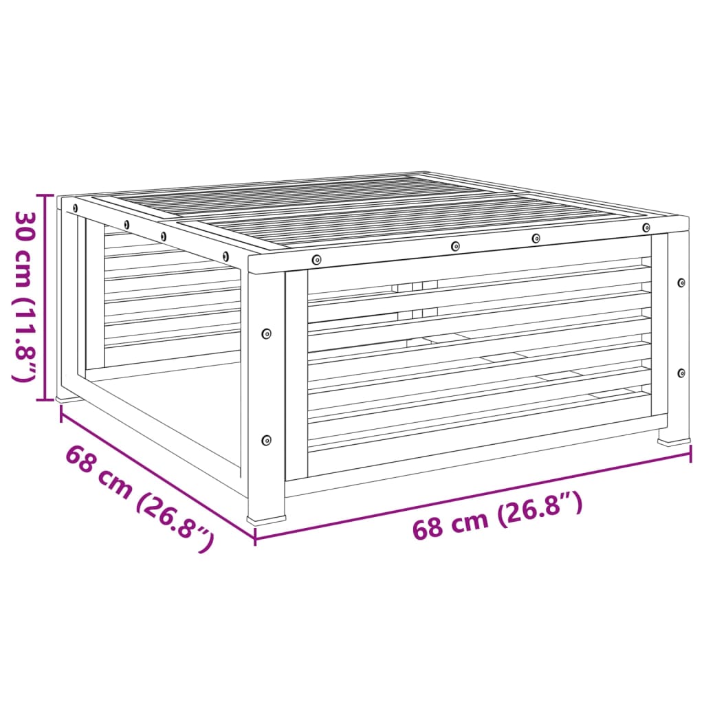 Garten-Couchtisch 68x68x30 cm Massivholz Akazie