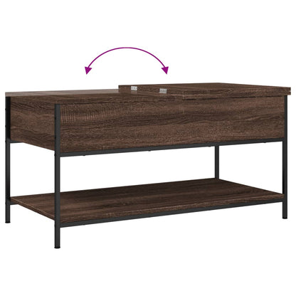 Couchtisch Braun Eichen-Optik 100x50x50 cm Holzwerkstoff Metall