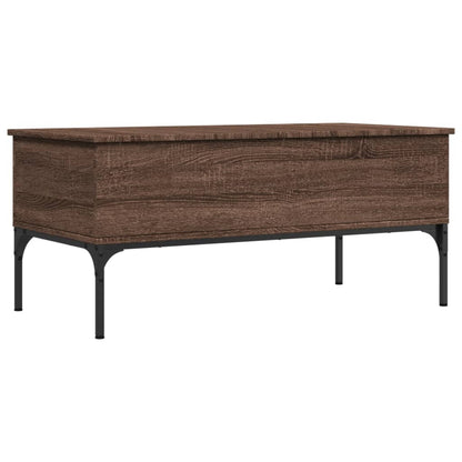 Couchtisch Braun Eichen-Optik 100x50x45 cm Holzwerkstoff Metall