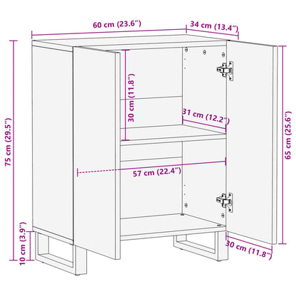 Sideboard 60x34x75 cm Massivholz Mango