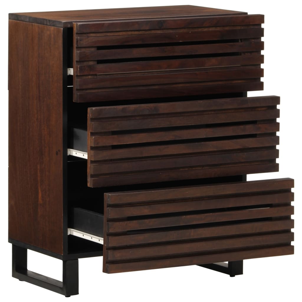 Buffet marron 60x34x75 cm en bois de manguier massif