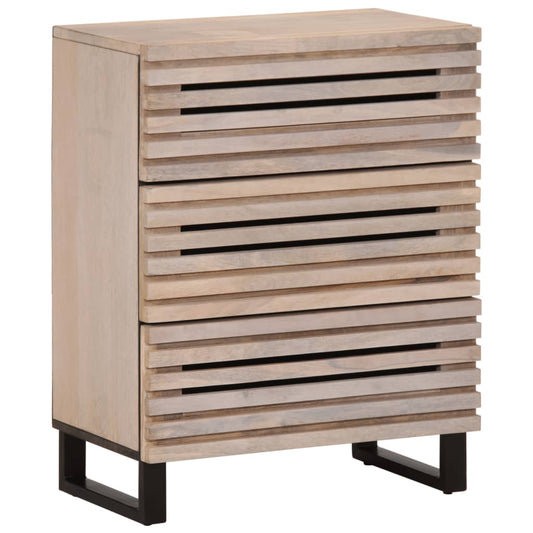 Buffet blanc 60x34x75 cm en bois de manguier massif