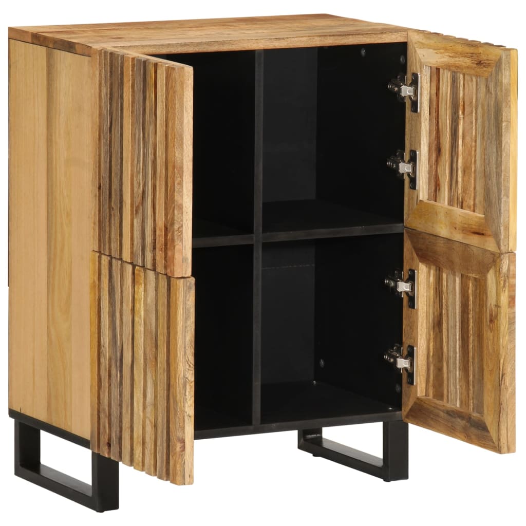 Sideboard 60x34x75 cm Raues Massives Mangoholz