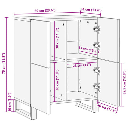 Sideboard Braun 60x34x75 cm Massivholz Mango