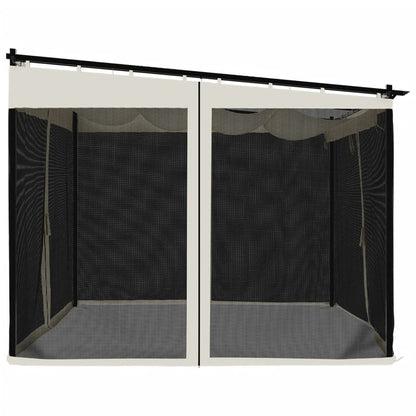 Tonnelle avec parois grillagées crème 3x3 m en acier