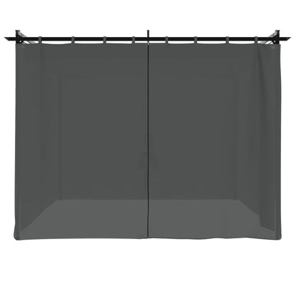 Gazebo avec rideaux anthracite 3x3 m en acier